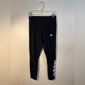 Adidas Black Leggings with White Logo
